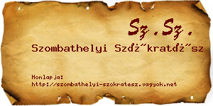 Szombathelyi Szókratész névjegykártya